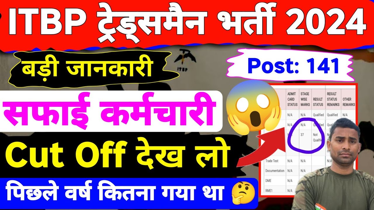 ITBP सफाई कर्मचारी Cut Off 2022 😱 ITBP Tradesman Cut Off 2023 ! ITBP Final Cut Off 2023 ! ITBP