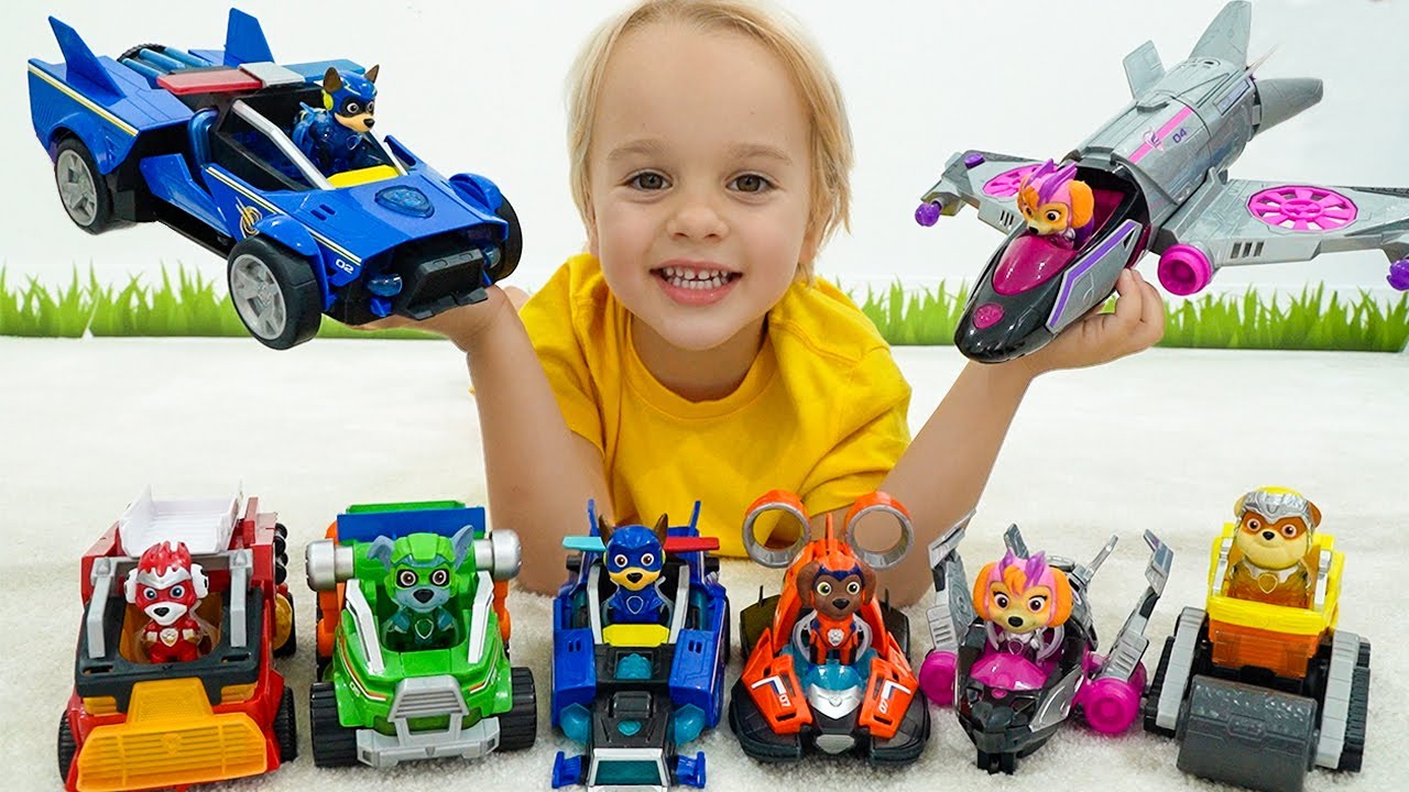 Chris y Niki PAW Patrol Mighty Movie juguetes Misión de Rescate