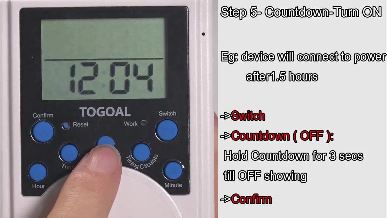 TOGOAL  Programmable Plug-in Timer for Electrical Outlet  with Countdown & Short Interval Cycle
