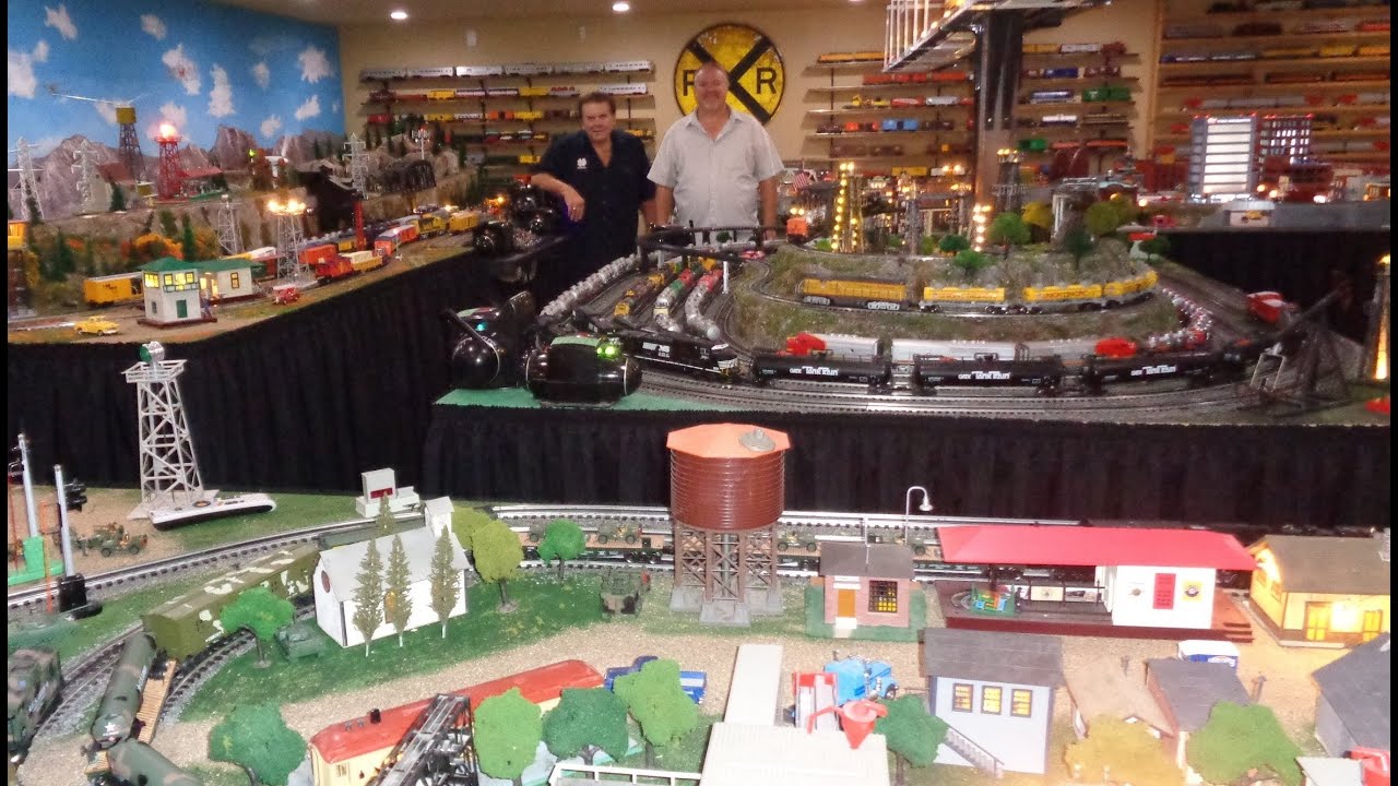 Large Private Model Railroad RR Lionel O Scale Gauge Train Layout Peter Schivarelli awesome trains