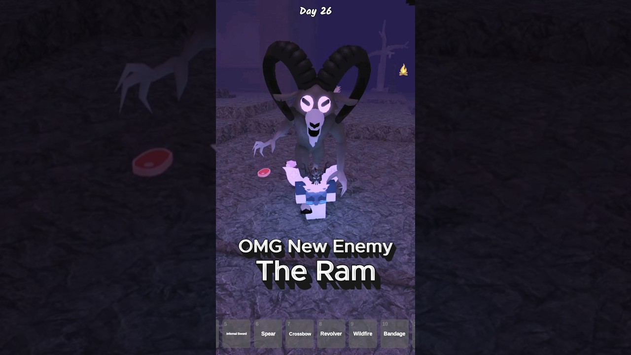 OMG New Enemy The Ram 🐏 99 nights in the forest #99nightsintheforest #99nights #roblox
