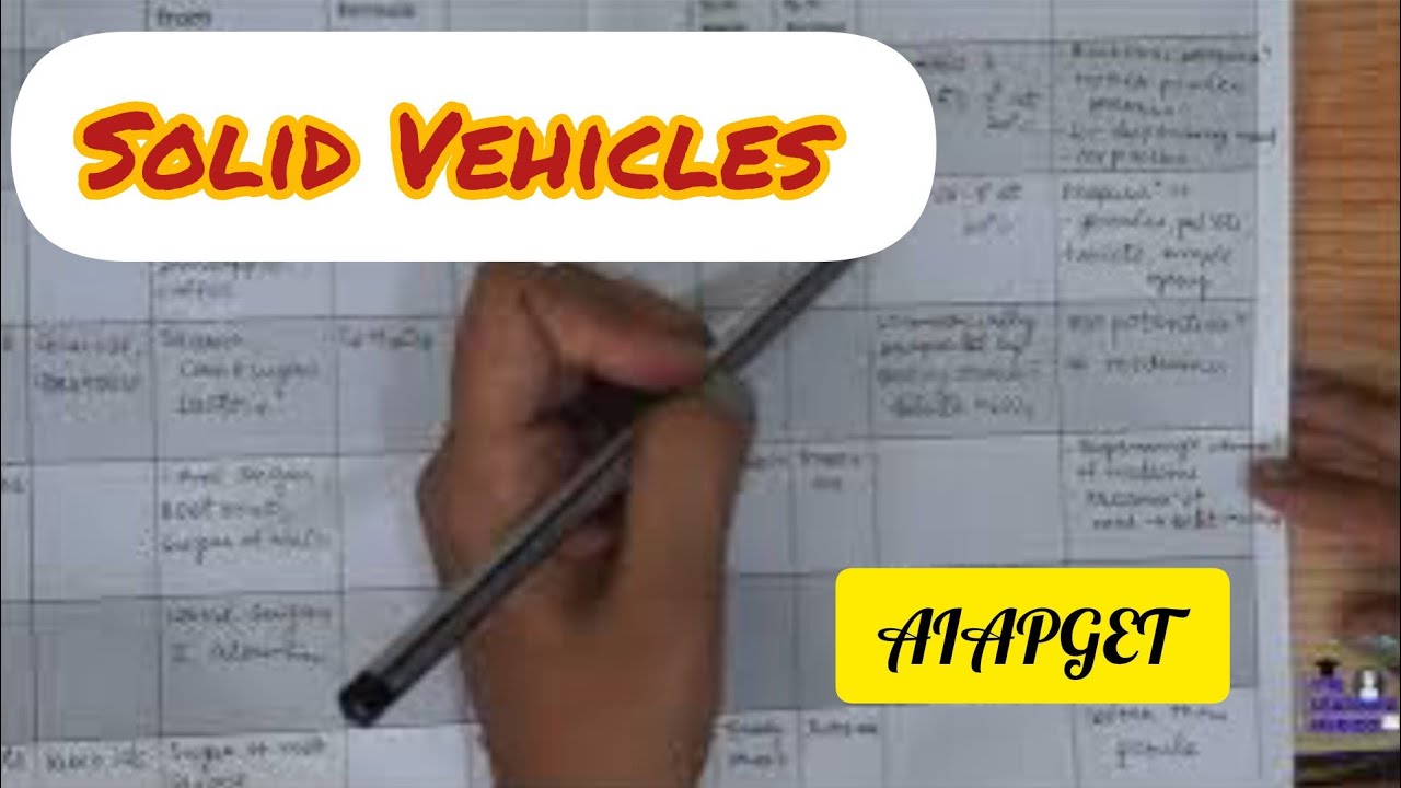 Solid vehicles | Pharmacy | Pharmacy Part 1 | AIAPGET Quick revision series | AIAPGET mcq's