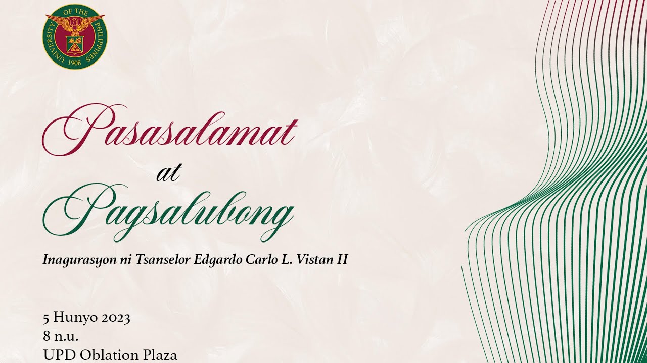 Pasasalamat at Pagsalubong: Inagurasyon ni Tsanselor Edgardo Carlo L. Vistan II
