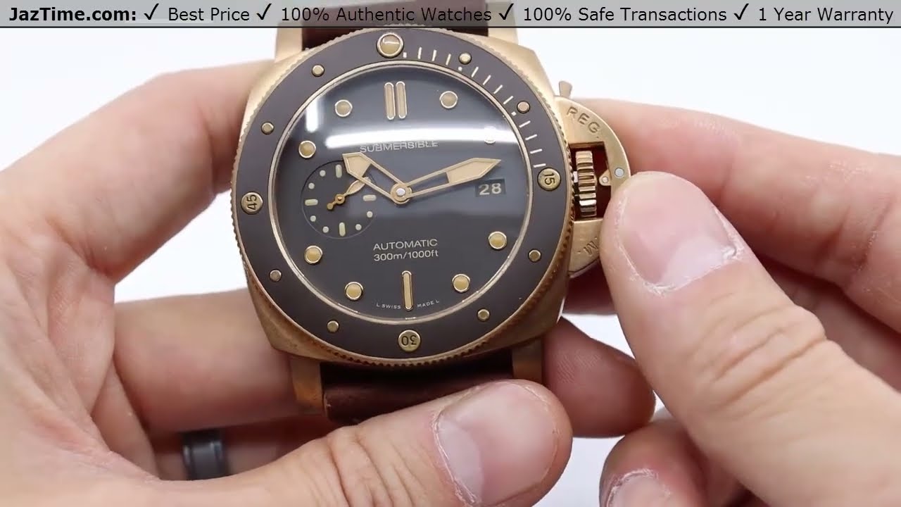 ▶ Panerai Submersible Bronzo Bronze 47mm Brown Dial & Leather Strap PAM00968 - REVIEW