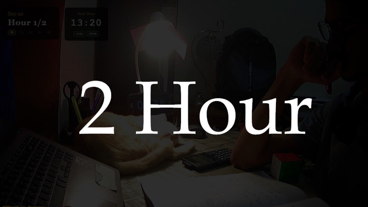 LIVE | 2-Hours Study with Me 📚⛈️| Thunderstorm Sound  (Day Streak - 21)