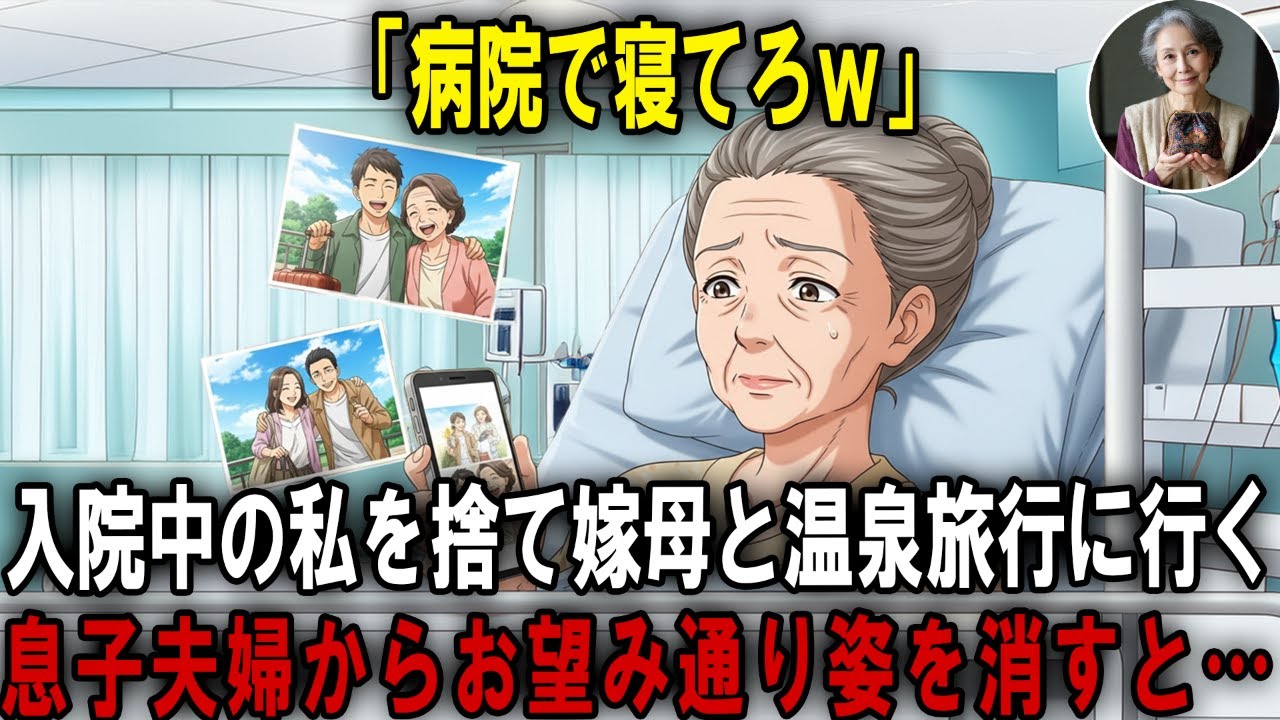 見舞いゼロの息子夫婦、なのに温泉旅館で満面の笑み。退院した私が通帳を開くと、衝撃の事実が判明して…