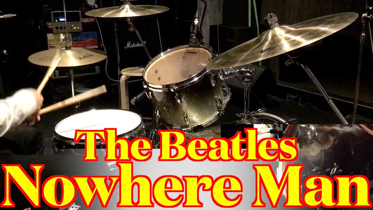 The Beatles - Nowhere Man (Drums cover from fixed angle)