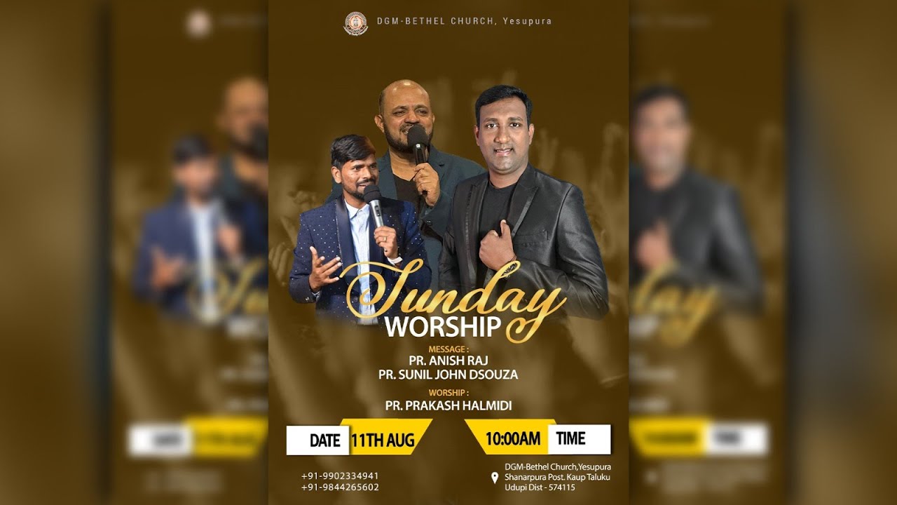 PROPHET ANISH RAJ | SUNDAY WORSHIP 🔴LIVE🔴 11/08/2024 | 3 Days Bethesda | DGM-Bethel Church, Yesupura