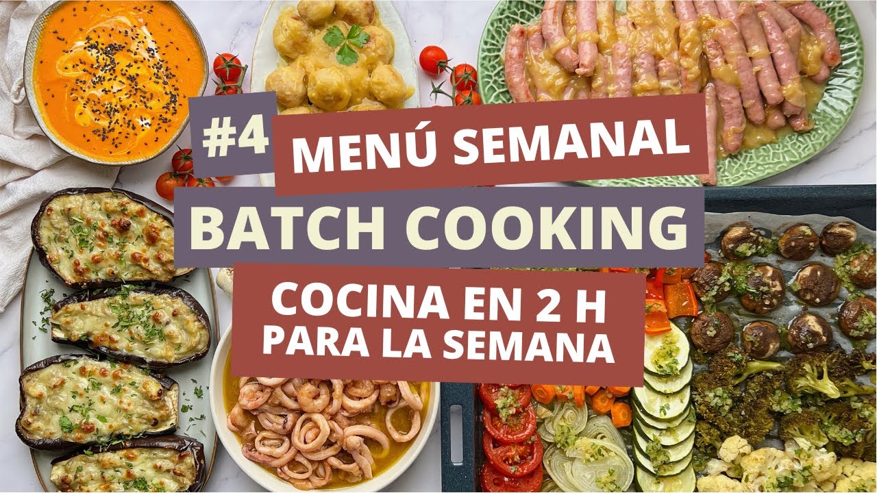 MENÚ SEMANAL 2/2 OCTUBRE 🍲 Cocina en 2 h para la semana 👩🏻‍🍳 BATCH COOKING EN ESPAÑOL