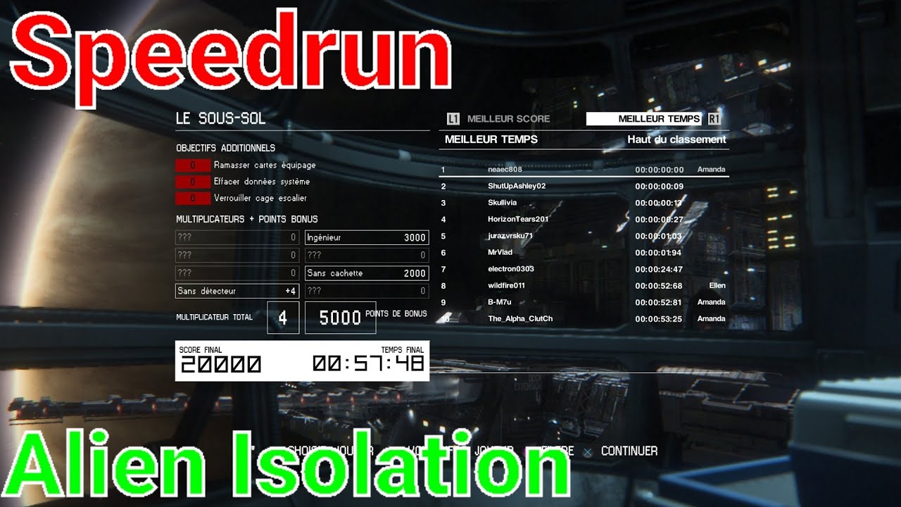 SPEEDRUN ALIEN ISOLATION Mode Survie 