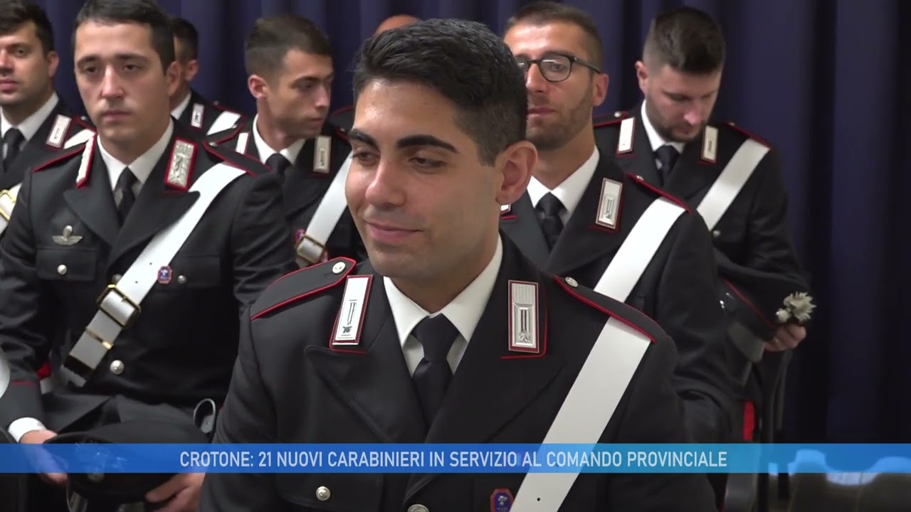 CROTONE: 21 NUOVI CARABINIERI IN SERVIZIO AL COMANDO PROVINCIALE