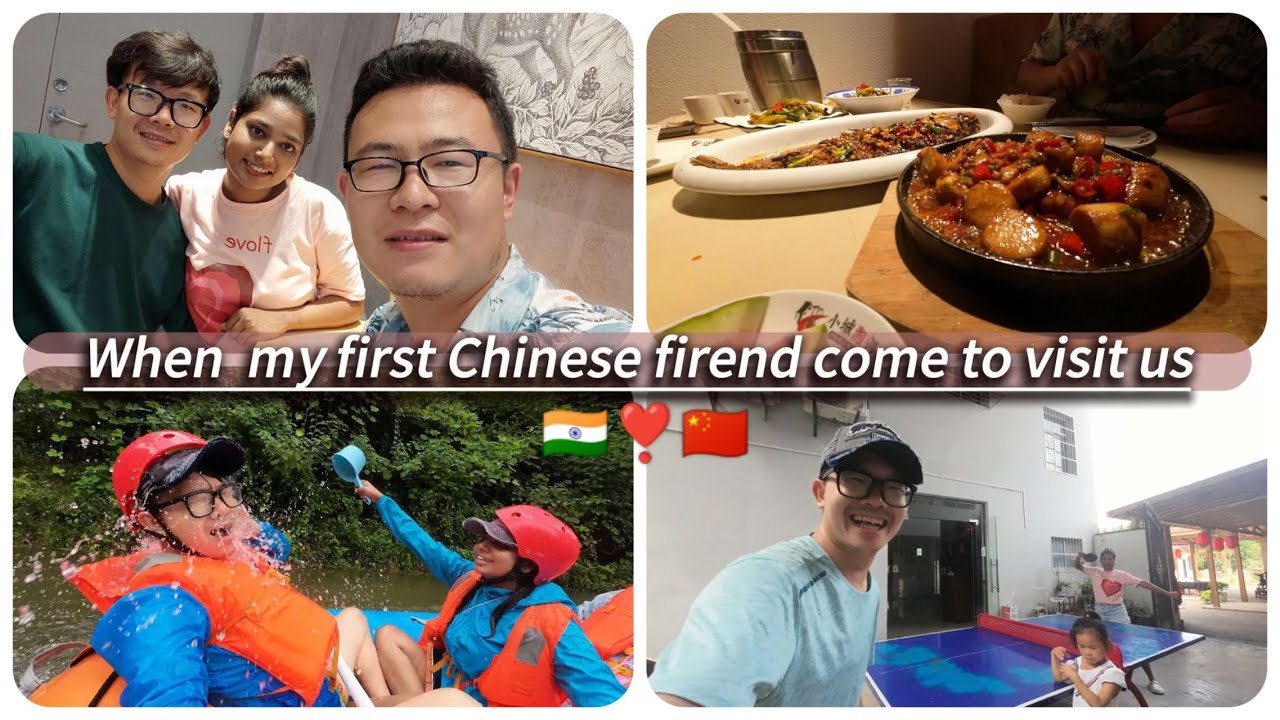 When my first Chinese friend come to visit us | River Rafting | Chinese Food