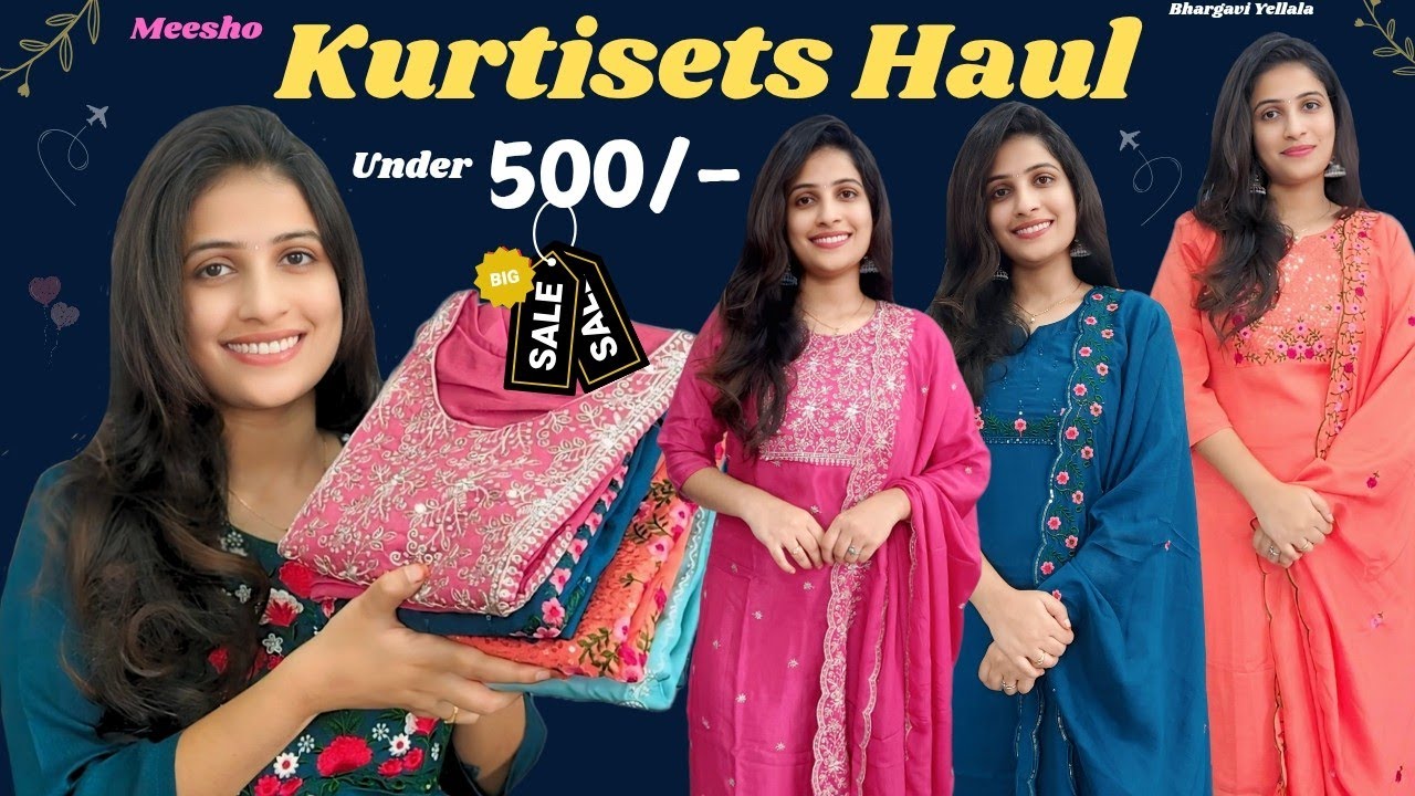 Meesho Festive Kurtisets under 500/- | Simple & Elegant kurtasets haul #sale @Bhargaviyellala
