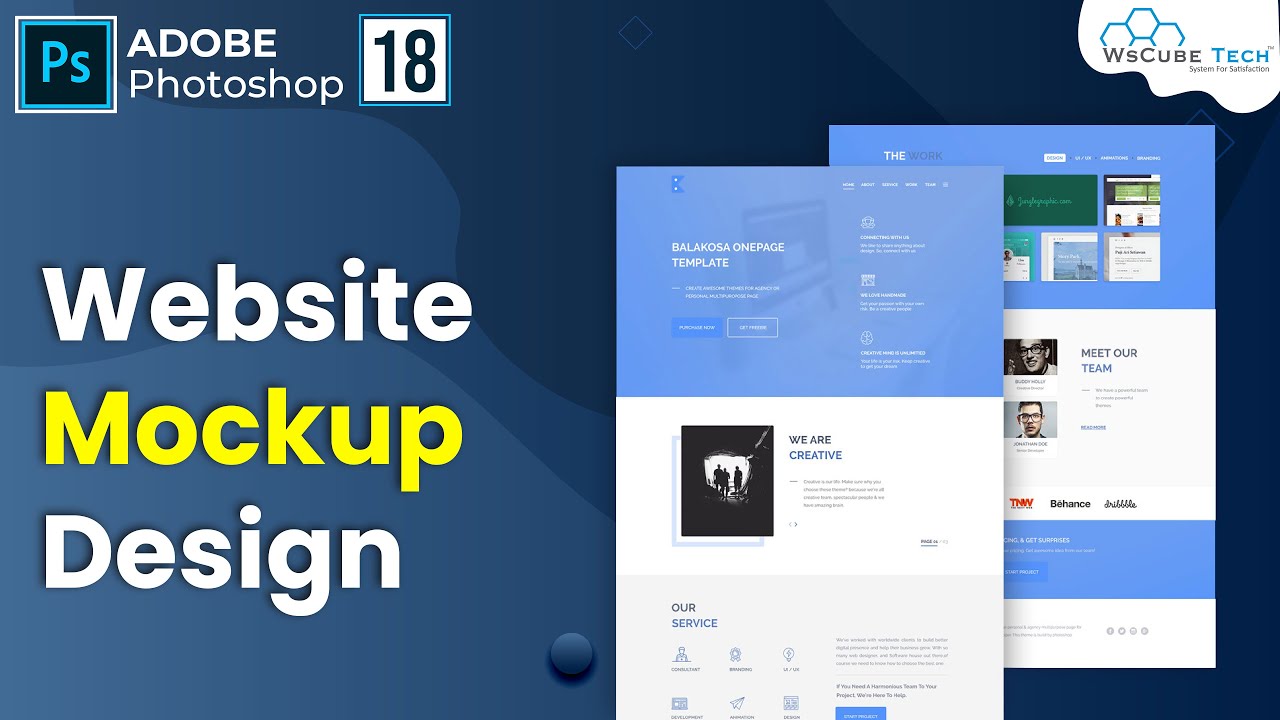 How to design Website Mock-up in Photoshop [HINDI] | Website Design - #4 | Photoshop Tutorial #18