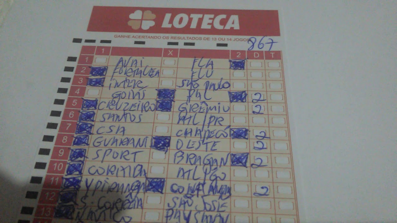 PALPITES  DA  LOTECA  867  SERIE  A  B  C