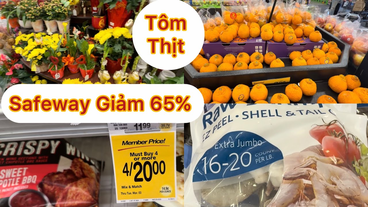Tập 1911: Đi Liền Để Hết Chợ Safeway Đang Giảm Giá Thịt Bò Tôm Và Nhiều Món Ăn 65%  