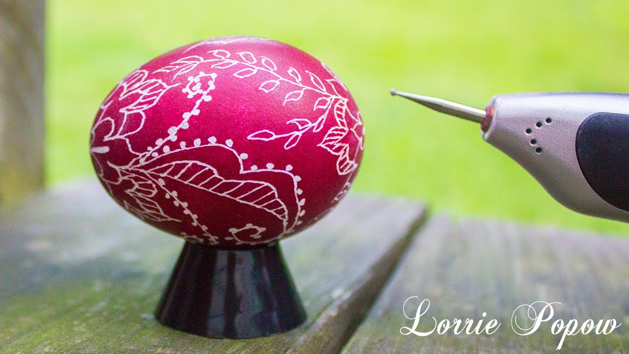Learn How to do Egg Art - Beginner Scratch Easter Egg Technique with Etching Tool