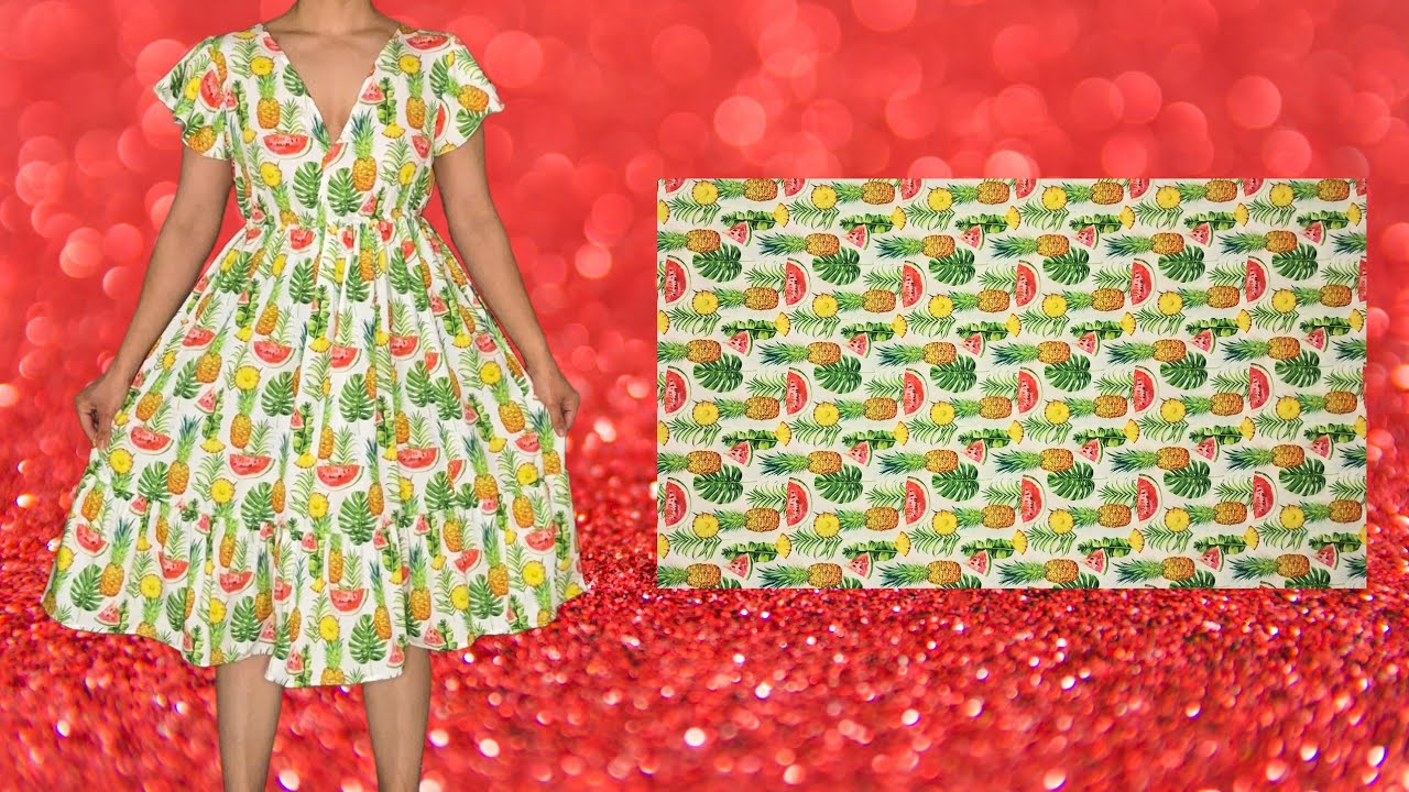 How to Sew a Gorgeous Fruit-Print Dress 🍍🍉 | Step-by-Step Sewing Tutorial