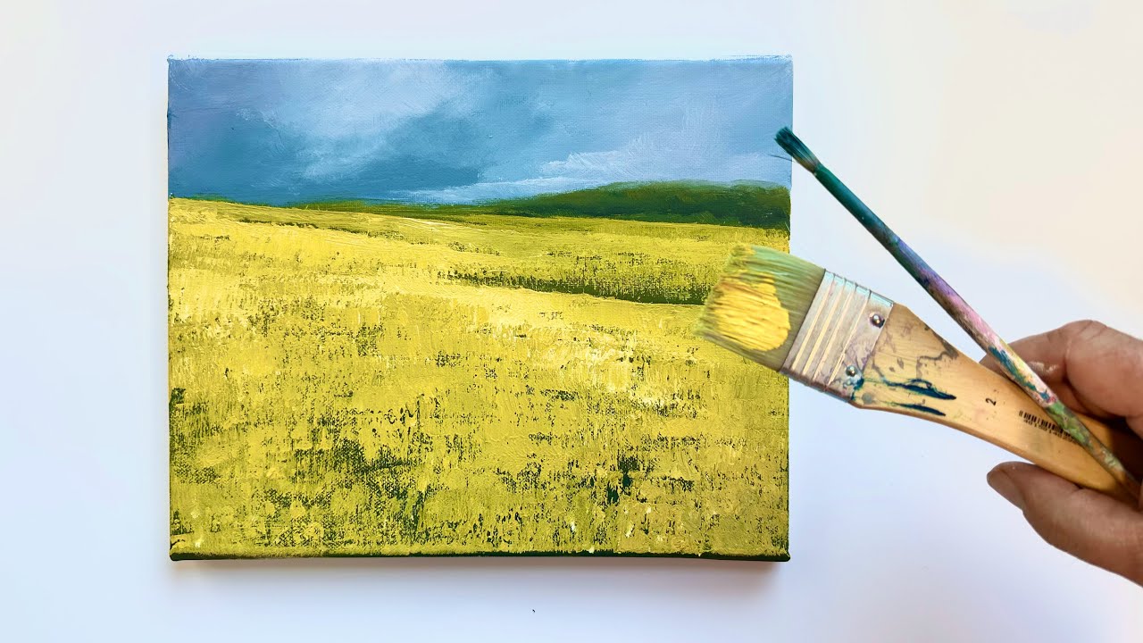 Rapsfeld mit Acryl malen - als ANF&Auml;NGER (Anleitung)