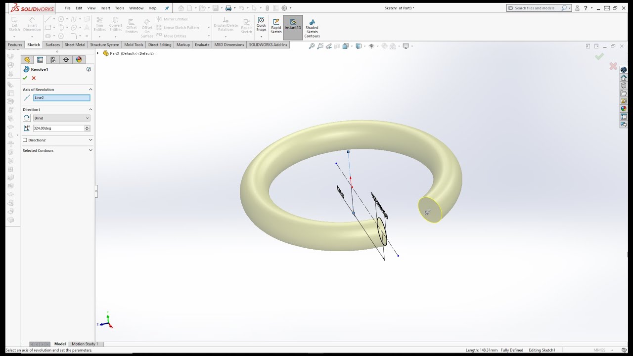SOLIDWORKS | Comment créer un ANNEAU ROND