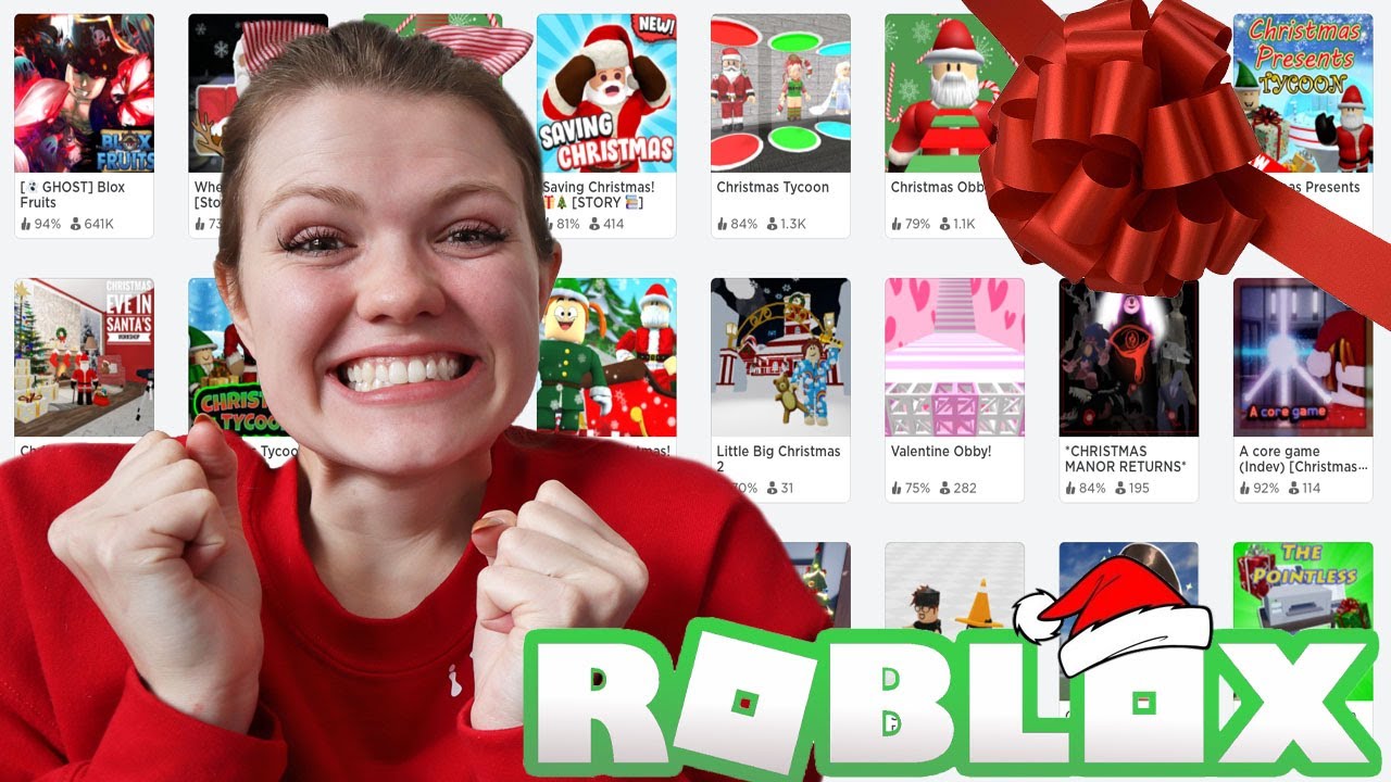 Playing Christmas Roblox Games!