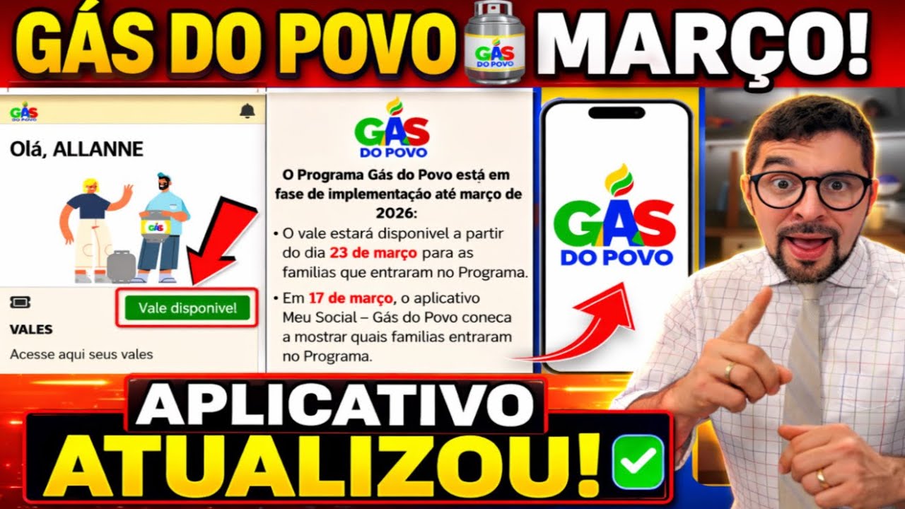 ATUALIZAÇÃO APLICATIVO GÁS DO POVO 2026! VEJA O DIA QUE VOCÊ VAI RECEBER E VAI MOSTRAR DISPONÍVEL
