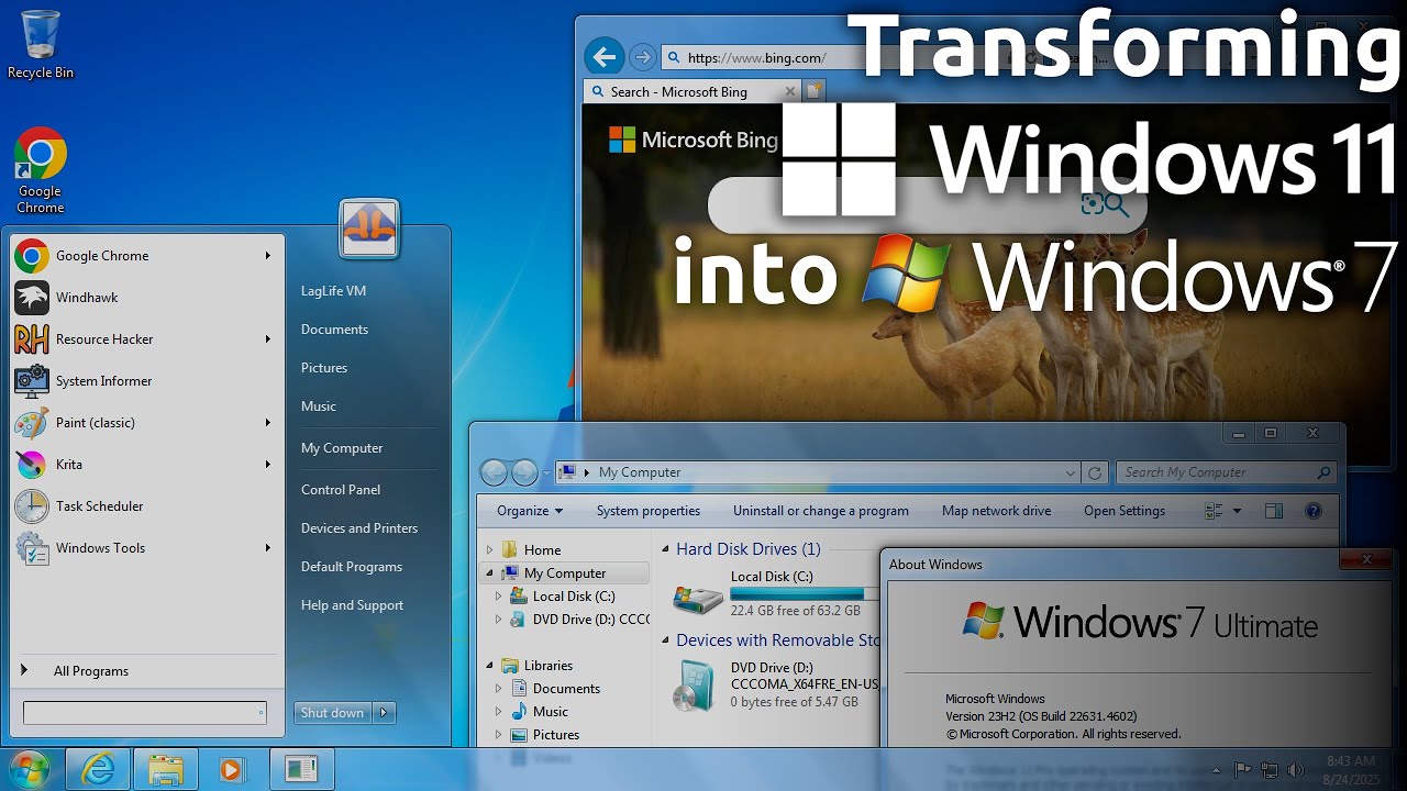 Transforming Windows 11 into Windows 7 (almost 1:1)!