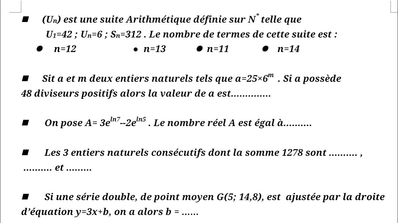Math// compilation #1 petit exo compléter