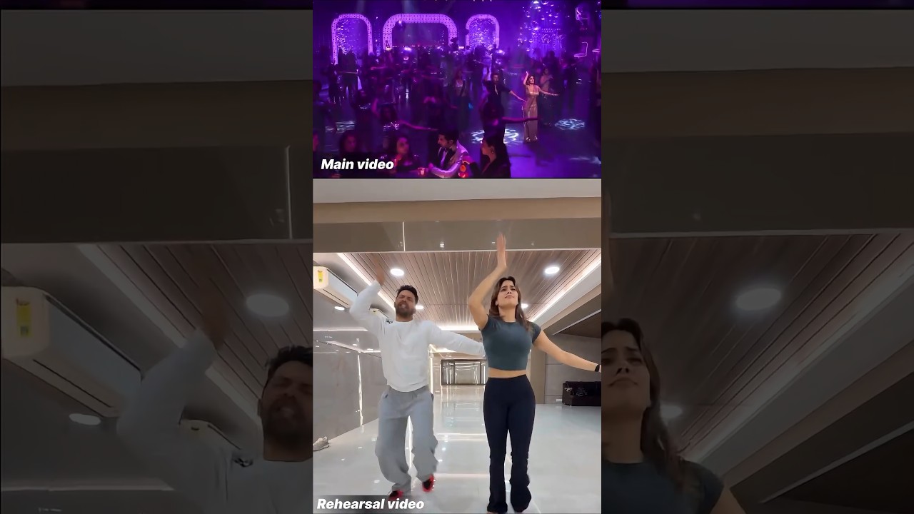 ❤️&zwj;🔥ELECTRIFYING DANCE MOVES #varundhawan and #janhvikapoor NAILED in #bijuriya music video #shorts