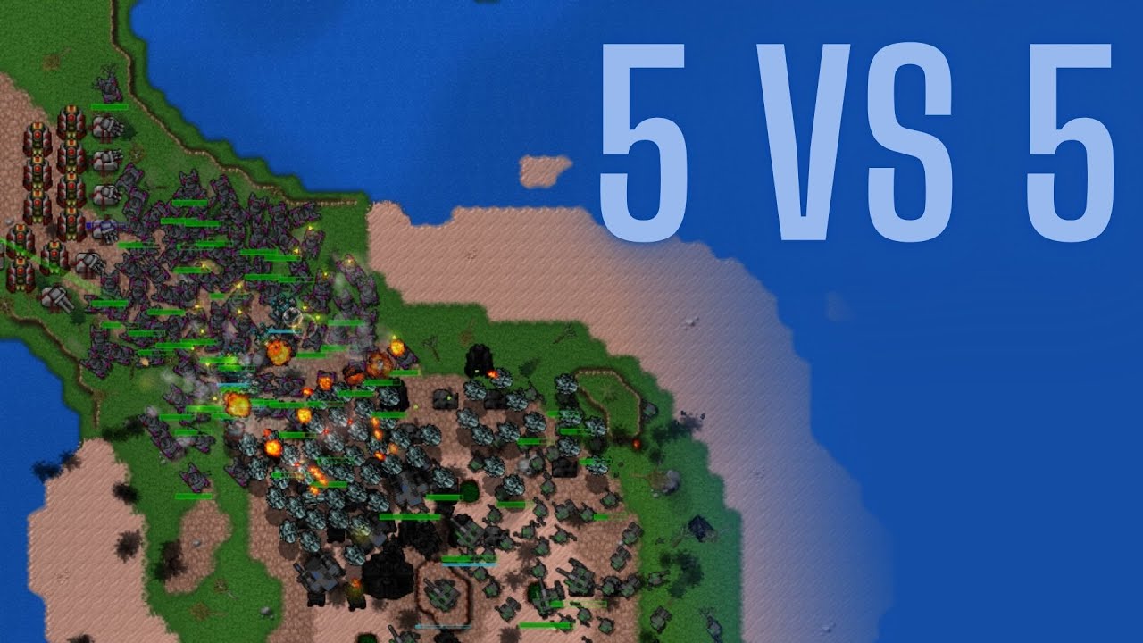 Столкновение 5 vs 5 | Rusted Warfare - RTS