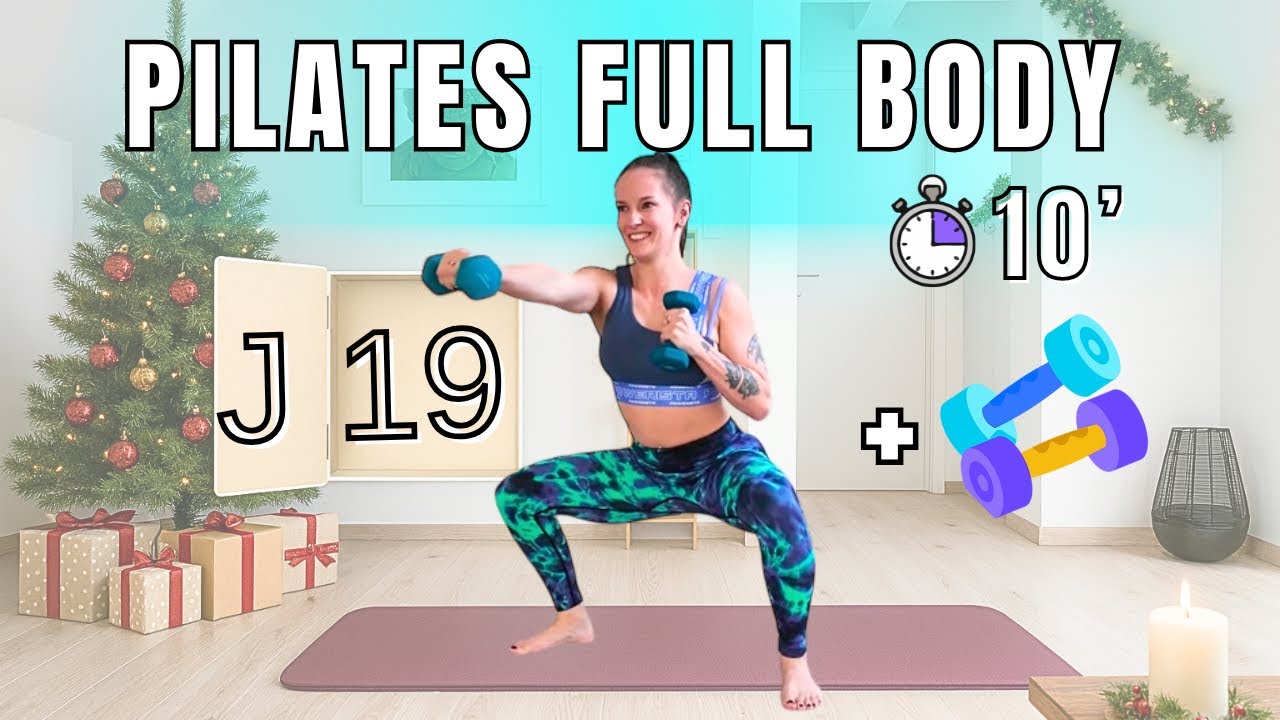 JOUR 19 | Pilates full body avec haltères • Renforcement complet en 10 min • Calendrier de l’Avent 
