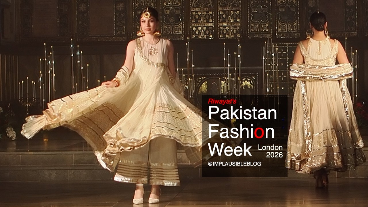 Pakistan Fashion Week London 2026 – models twirl in slow-motion, showcasing stunning dresses