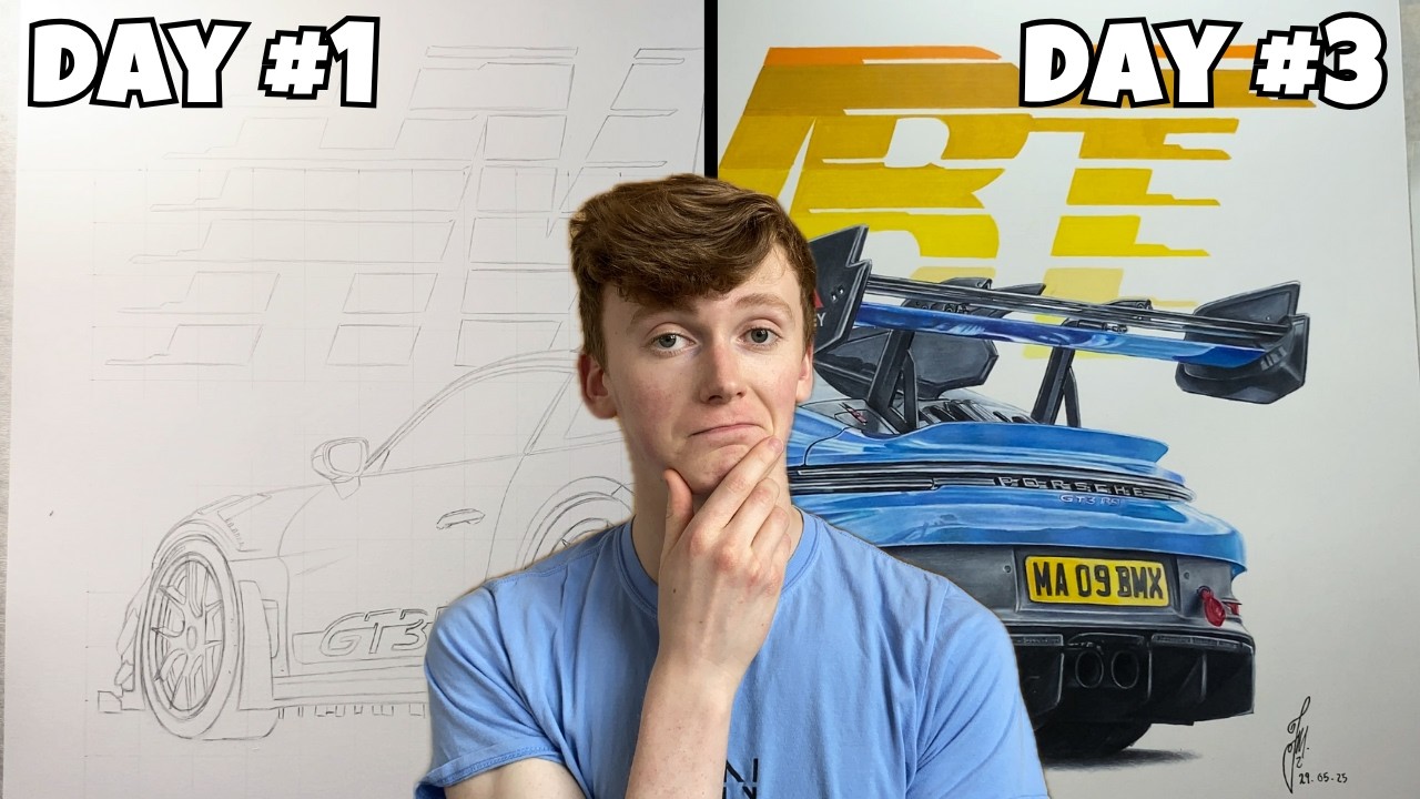CAN I DRAW MAT ARMSTRONG'S PORSCHE 911 GT3 RS IN JUST 3 DAYS?