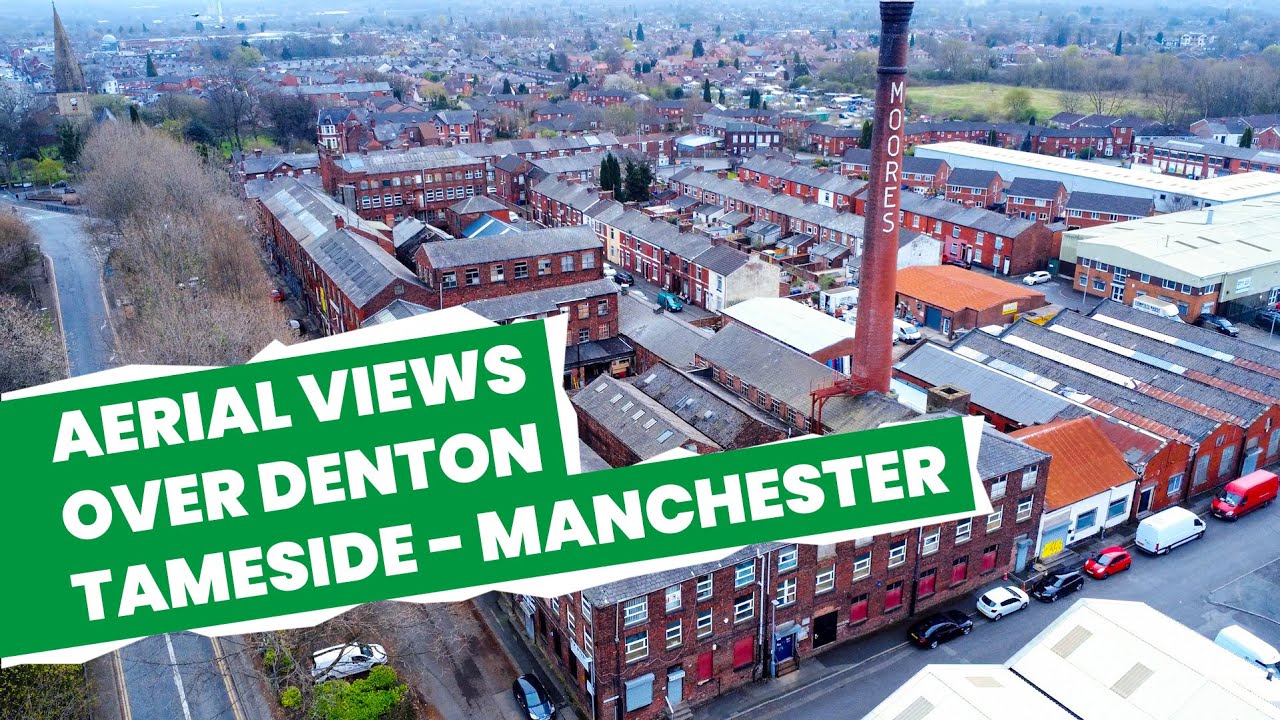 Denton Town Centre from the air! - Aerial Drone Views - Tameside - Greater Manchester