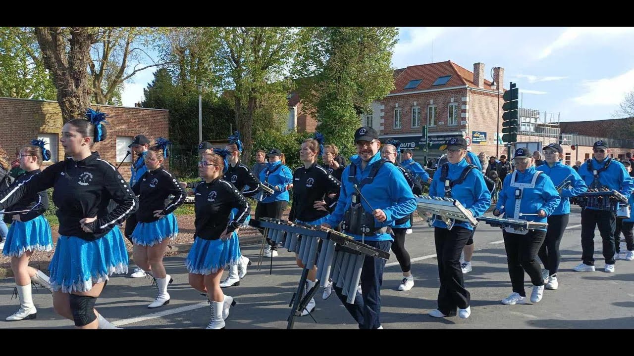 Prestation musiciens  et majorettes - Aire sur la Lys 2024- ducasse de la gare