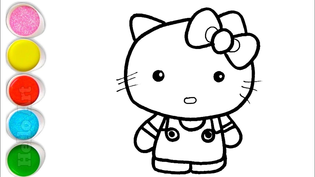 Cute Hello Kitty Drawing, Painting and Coloring For Kids and Toddlers_ Kids Art