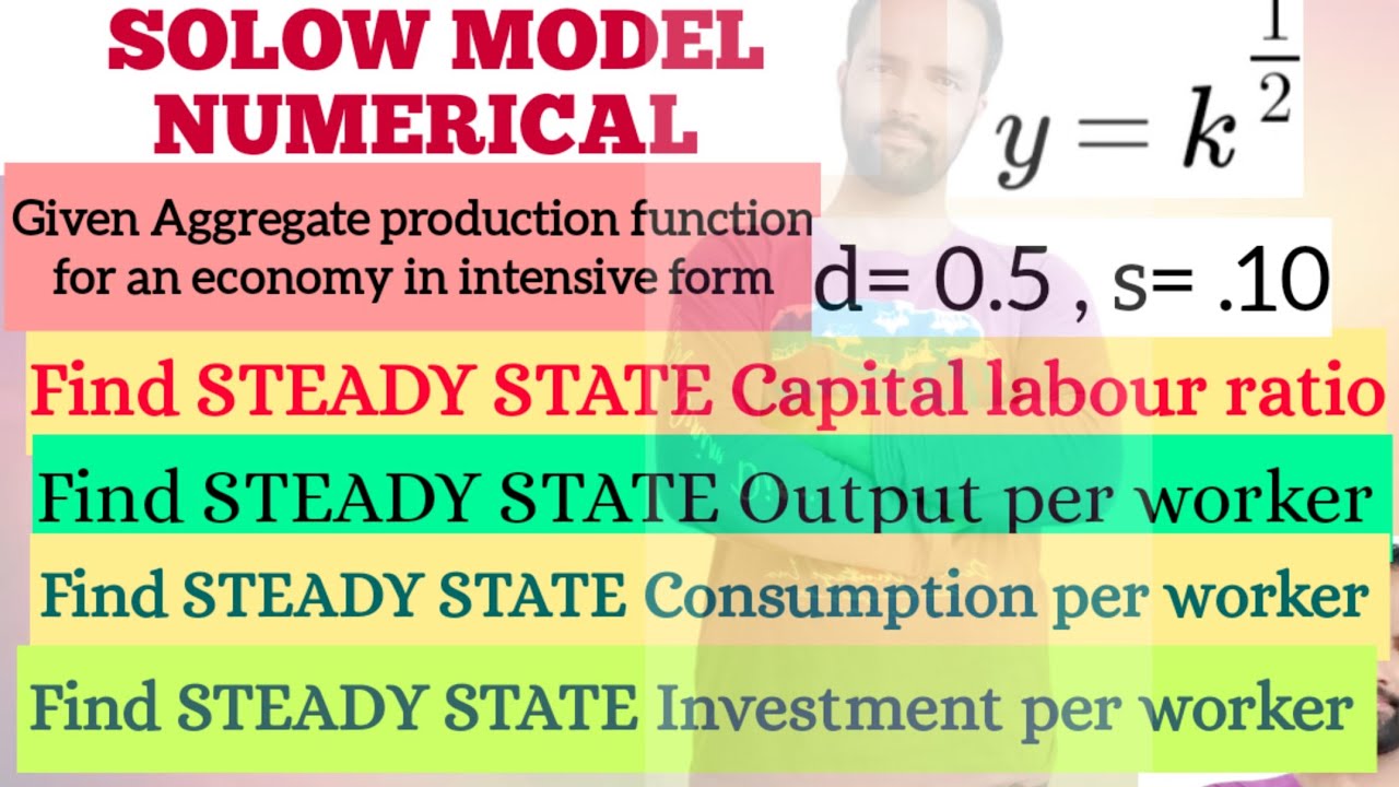 Solow model Steady state Capital labour ratio , output per worker , consumption per worker