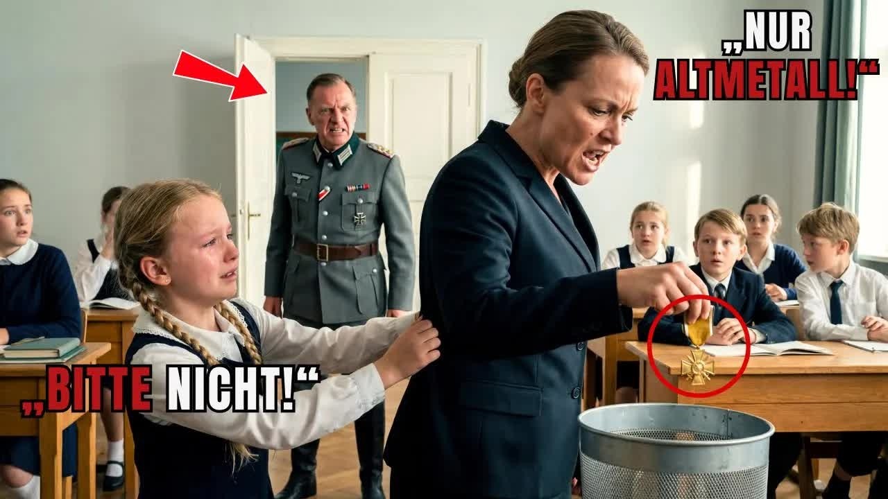 Lehrerin wirft Tapferkeitsmedaille in den Müll – GENERAL VATER 0greift ein!