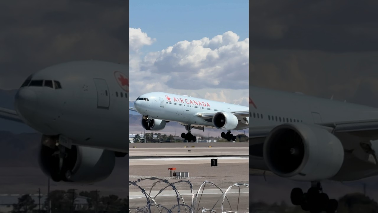 Air Canada 1281 Heavy (Boeing 777-200LR) arrives at Las Vegas (LAS) | C-FIVK | #planespotting #KLAS