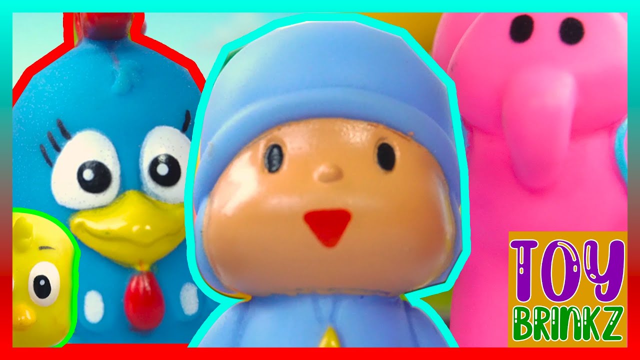 BRINQUEDOS DEDOCHES DA GALINHA PINTADINHA E POCOYO - Em Português