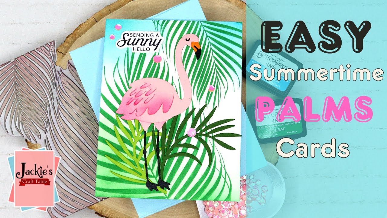 Lots of Card Panels using Summertime Palms BetterPress Plate | Spellbinders June Club