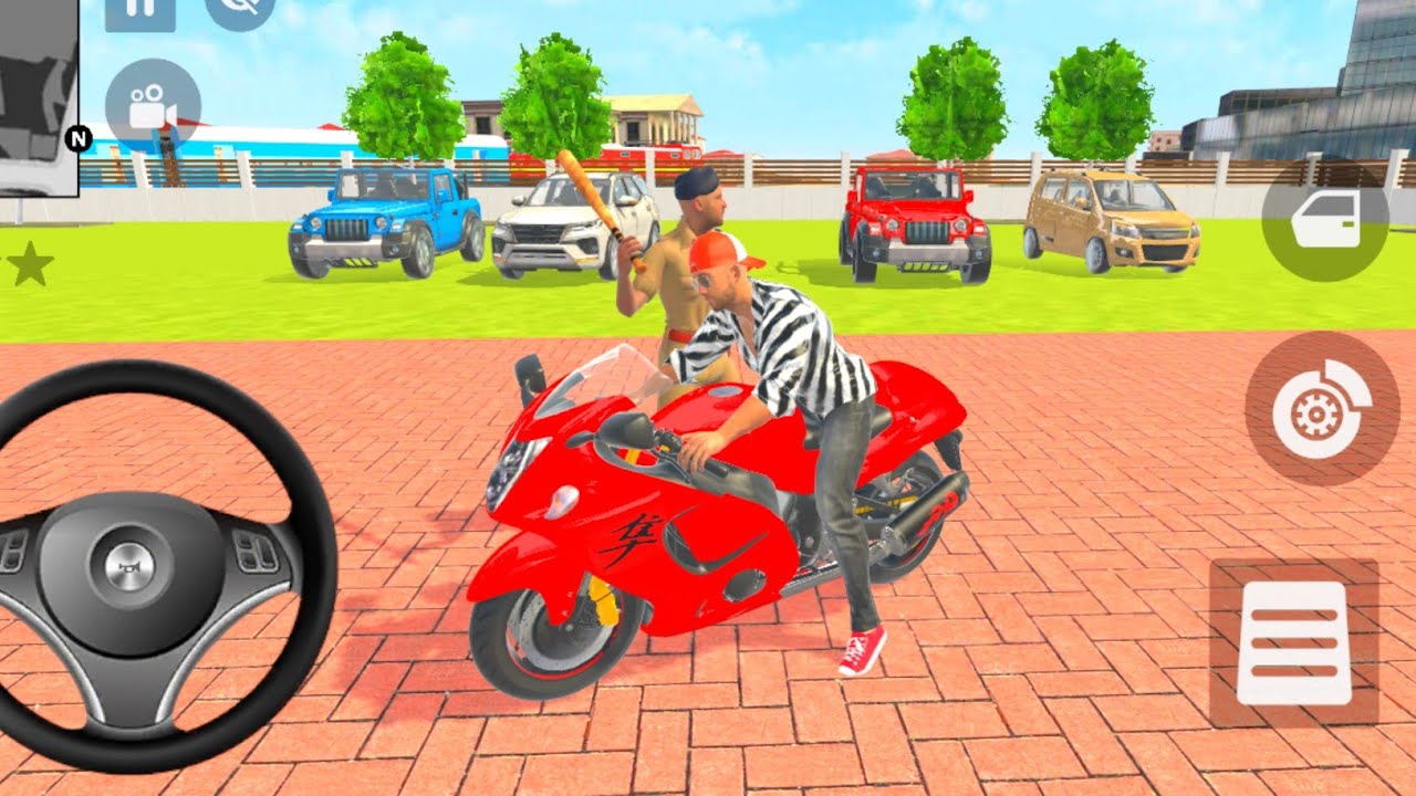 🎮 Franklin Attacked by Police 🚨 Red Superbike Escape | Indian🇮🇳 Bike Thief Auto Simulation 🎮