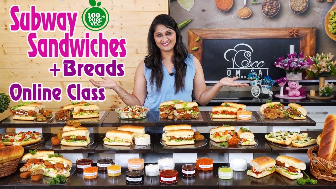 Veg subway Sandwich+Bread For Online Class☎+918551 8551 03☎️ +918551 8551 04 By Om Sai Cooking Class