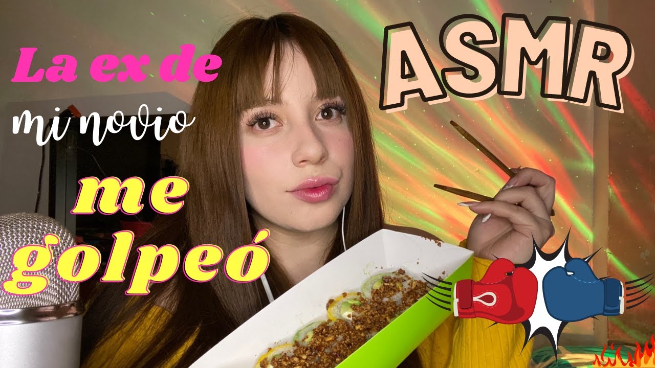 ASMR comiendo SUSHI I STORYTIME LA EX DE MI NOVIO ME GOLPEÓ