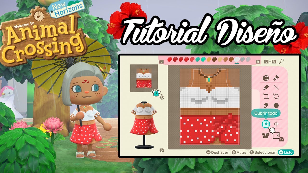 DISEÑO VESTIDO TROPICAL• ANIMAL CROSSING NEW HORIZONS • Nintendo Switch • TUTORIAL