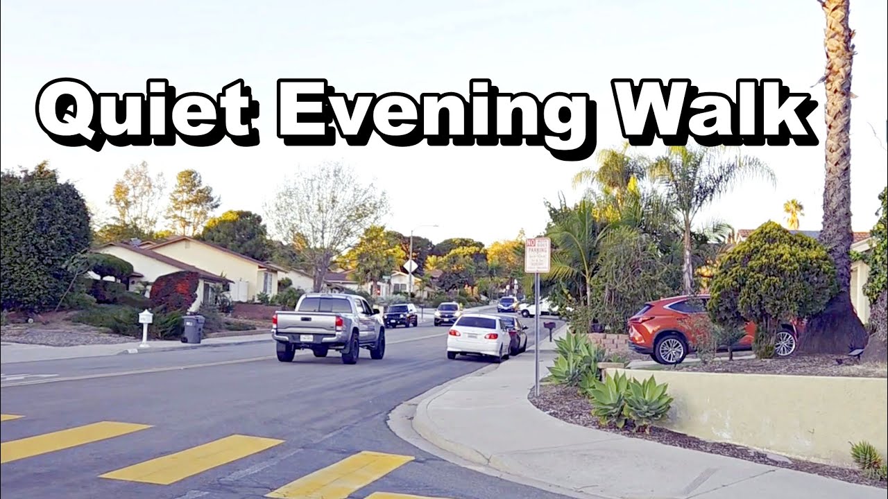 Quiet Evening Walk in a Cozy Neighborhood | Calm Streets and Evening Sky