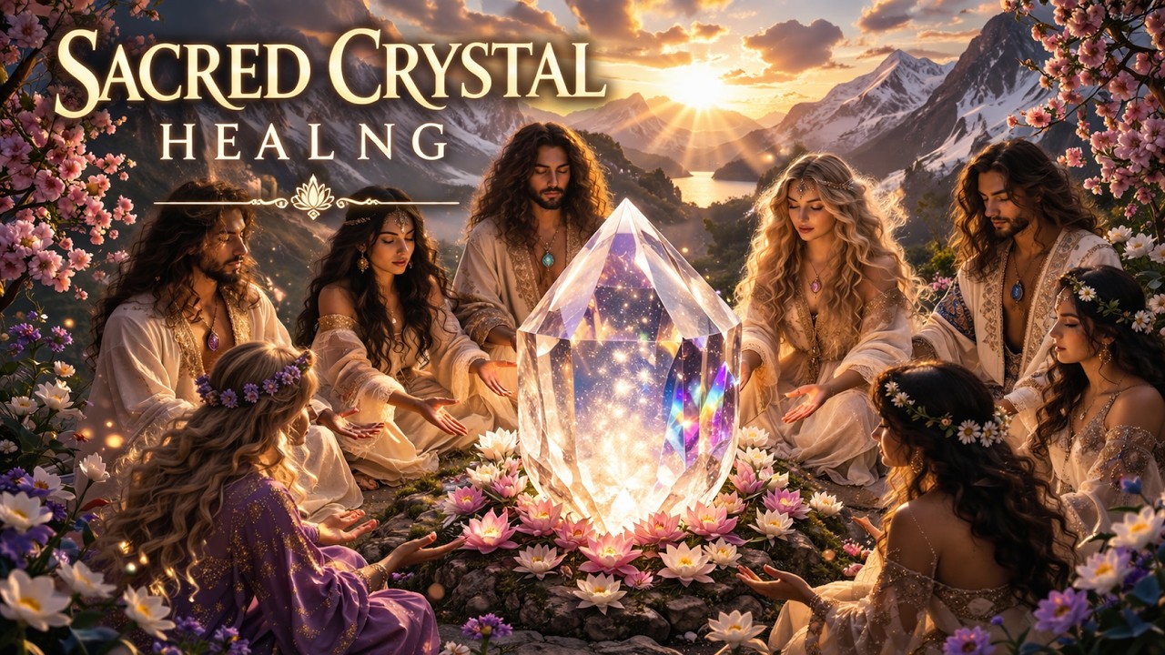 Crystal Circle Ritual&Align Your Energy&Find Peace #tibetansingingbowls#chakrahealing#meditationmusi