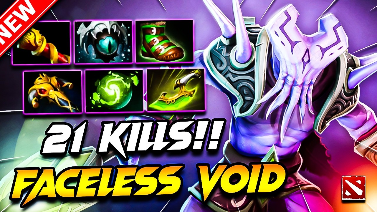 Dota 2 FACELESS VOLD Gameplay | (x21 Kills) Faceless Void DOTA 2 Carry Build Pro Gameplay 7.40