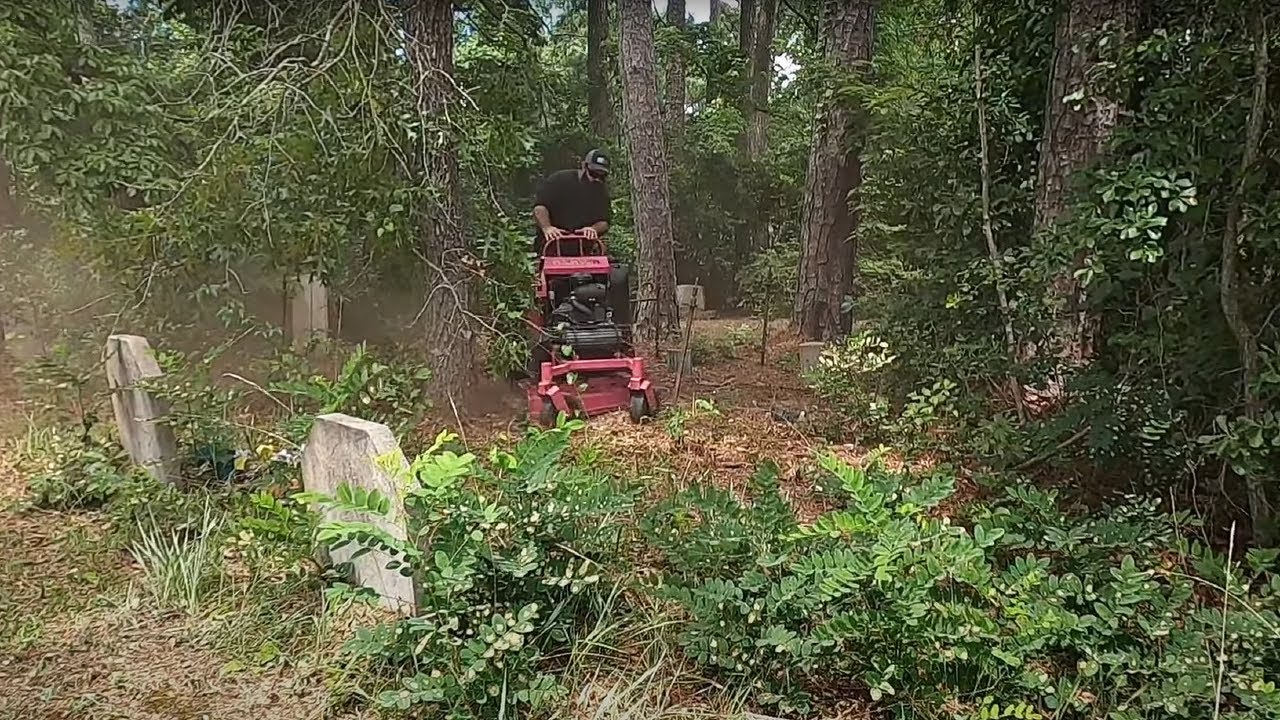 I CUT this HISTORIC CEMETARY that was left NEGLECTED after HURRICANE FLORENCE - RECOVERED TOMBSTONES