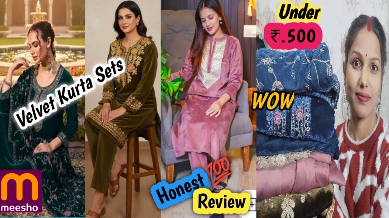 Velvet Kurta Sets Form Meesho |Meesho Party Wear Kurta Sets | Honest Review | Budget Shopping